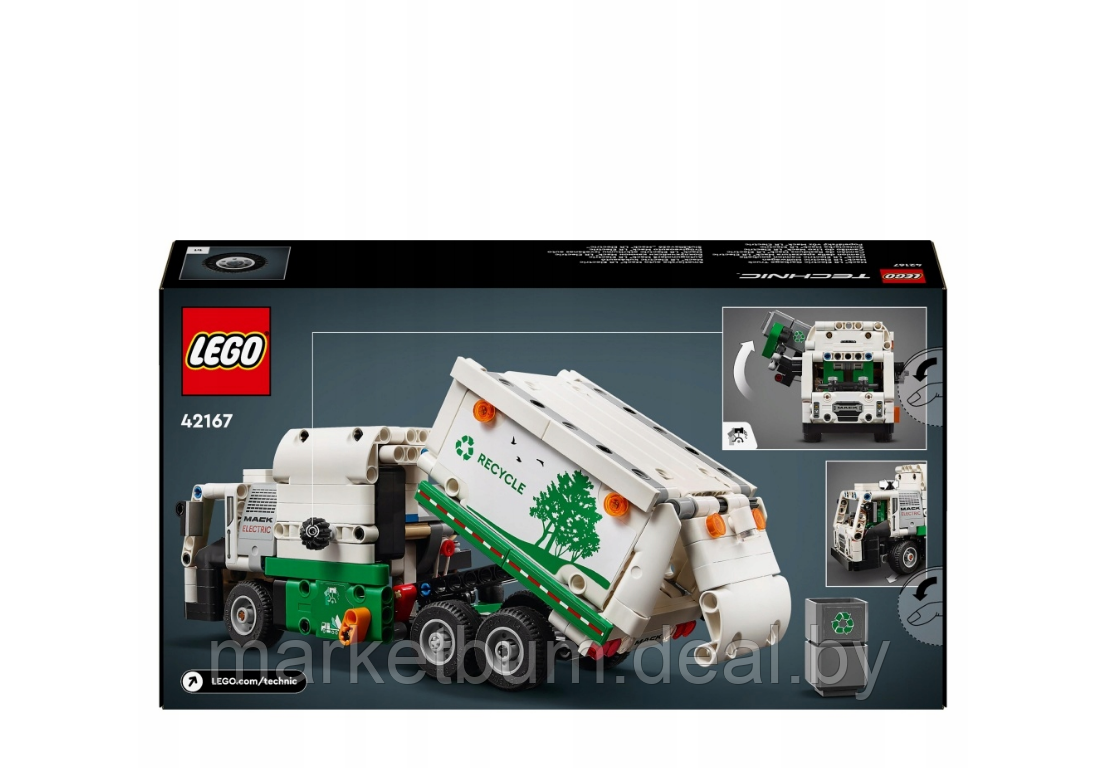 Конструктор LEGO Technic 42167, Электрический мусоровоз Mack LR - фото 3 - id-p223442626