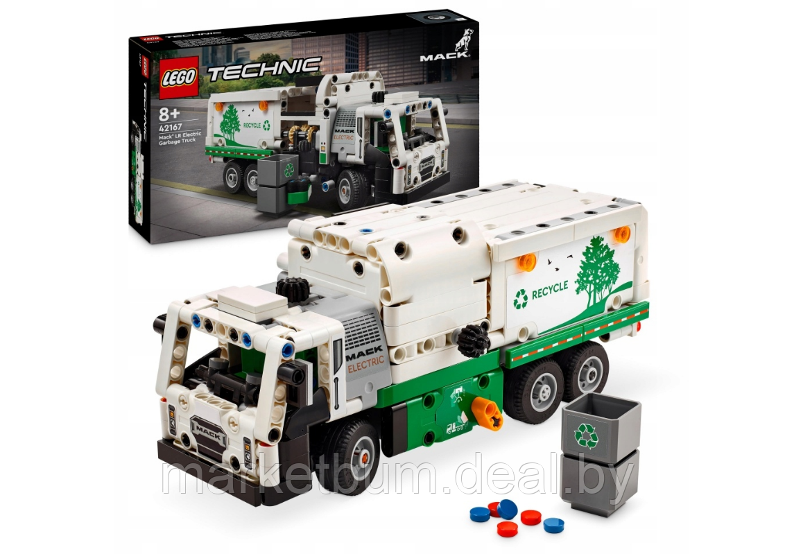 Конструктор LEGO Technic 42167, Электрический мусоровоз Mack LR - фото 1 - id-p223442626