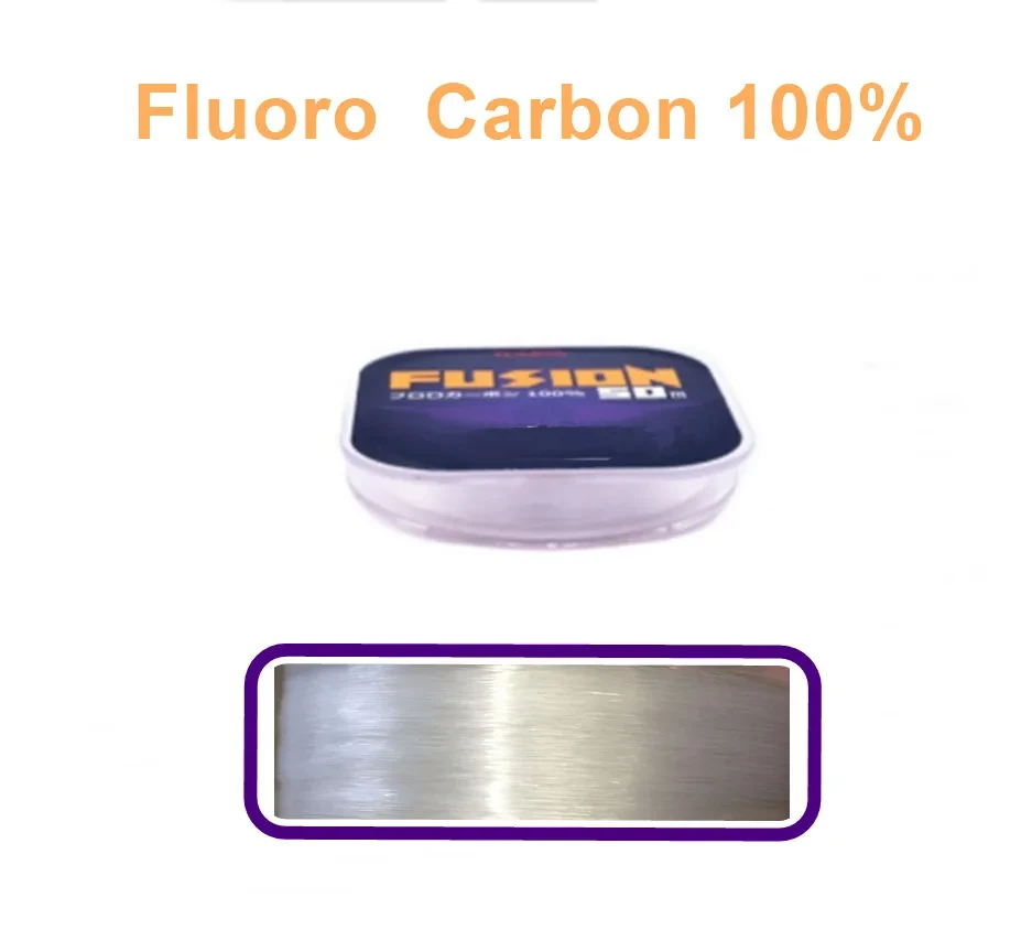 Флюорокарбоновая леска для рыбалки Kaida FUSION прозрачная 50м FluoroCarbon 100% - фото 2 - id-p223154028