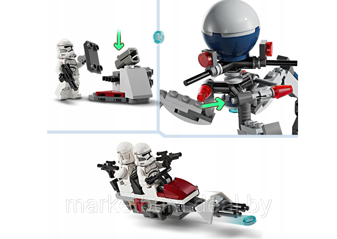 Конструктор LEGO Star Wars 75372, Боевой набор солдат-клонов и дроидов - фото 4 - id-p223442845