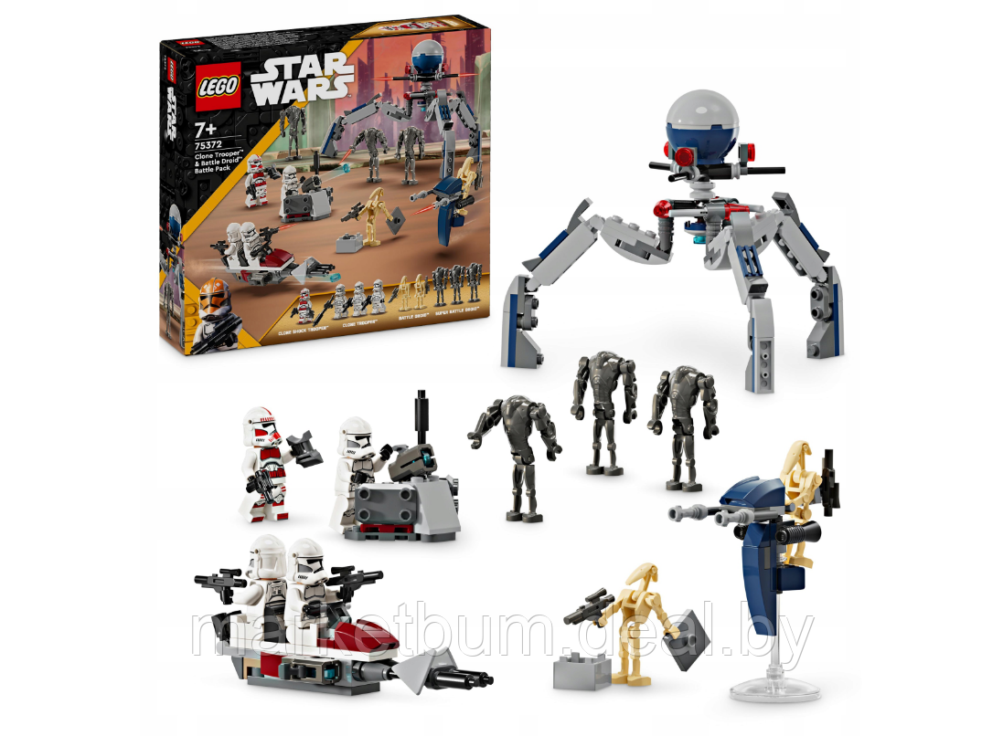 Конструктор LEGO Star Wars 75372, Боевой набор солдат-клонов и дроидов - фото 1 - id-p223442845