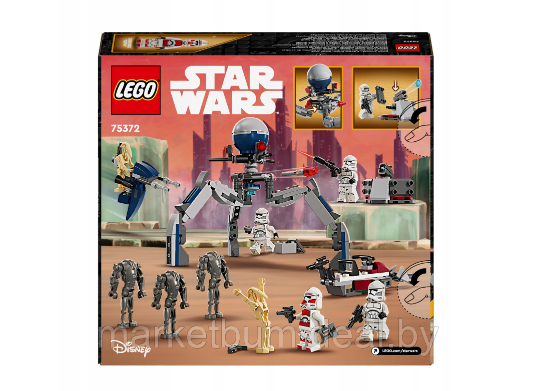 Конструктор LEGO Star Wars 75372, Боевой набор солдат-клонов и дроидов - фото 3 - id-p223442845