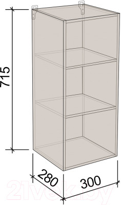 Шкаф навесной для кухни Артём-Мебель 300мм СН-114.132 - фото 2 - id-p223444813