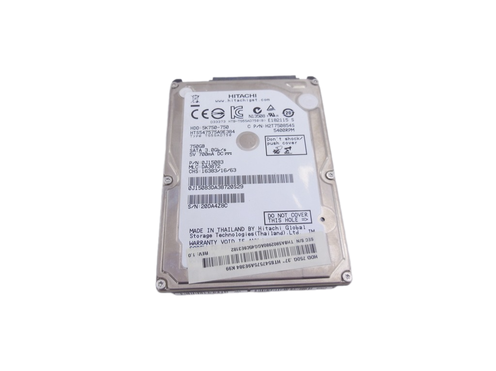 Жесткий диск (HDD) SATA Hitachi 750Gb (с разбора) - фото 1 - id-p221031182