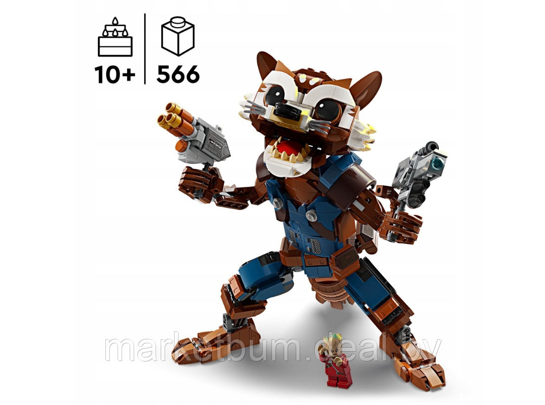 Конструктор LEGO Marvel 76282 Фигурка Ракета и малыш Грут - фото 5 - id-p223462116