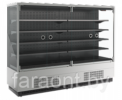 Витрина пристенная Carboma Cube 2 FC20-07 VM 2,5-1 LIGHT (9006-9005, фронт X0 распашные двери) 0…+7