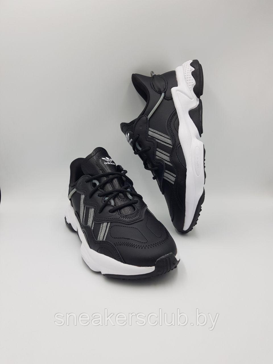 Кроссовки мужские черные Adidas Ozweego / повседневные / весенние - фото 1 - id-p220567139