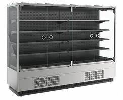 Витрина пристенная Carboma Cube 2 FC20-07 VM 2,5-1 LIGHT  (0430, фронт X0 распашные двери) INOX 0…+7