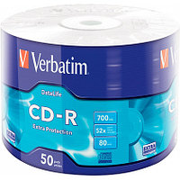 Диск Verbatim "Extra Protection", CD-R, 0.7 Гб, пэт-упаковка, 50 шт.
