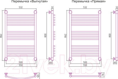 Полотенцесушитель водяной Сунержа Богема+ прямая 80x50 / 00-0220-8050 - фото 3 - id-p223468706