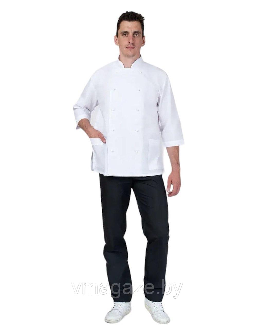 Китель поварской, шеф-повара, унисекс (цвет белый) - фото 5 - id-p223476947