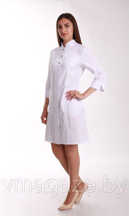 Медицинский халат, женский (без отделки, цвет белый) - фото 6 - id-p176540793