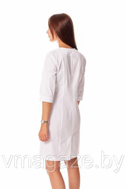 Медицинский халат,женский(цвет белый с застежкой на кнопках) - фото 2 - id-p223480034