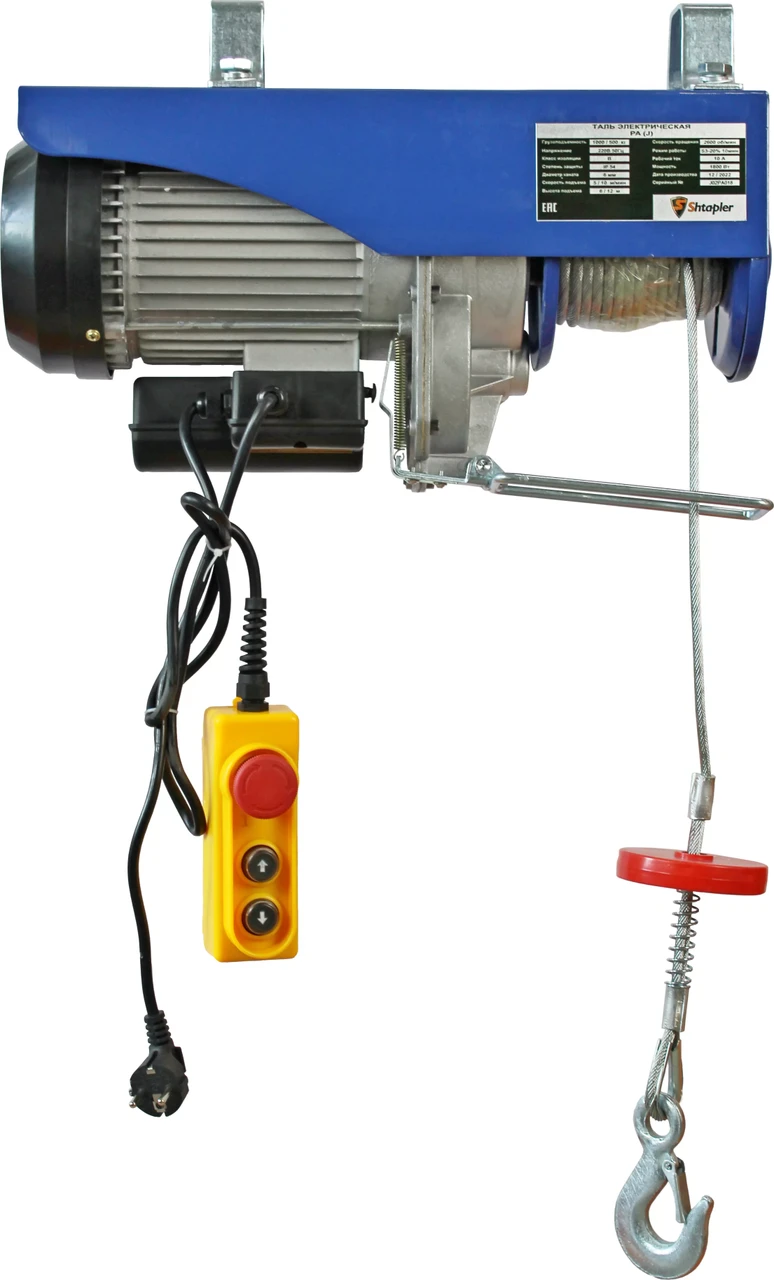 Таль электрическая стационарная Shtapler PA (J) 1000/500кг 6/12м - фото 1 - id-p223479077