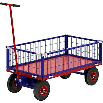 Тележка платформенная, усиленная, с поворотной осью ТПОБ 5 С (700х1200х300) без колёс