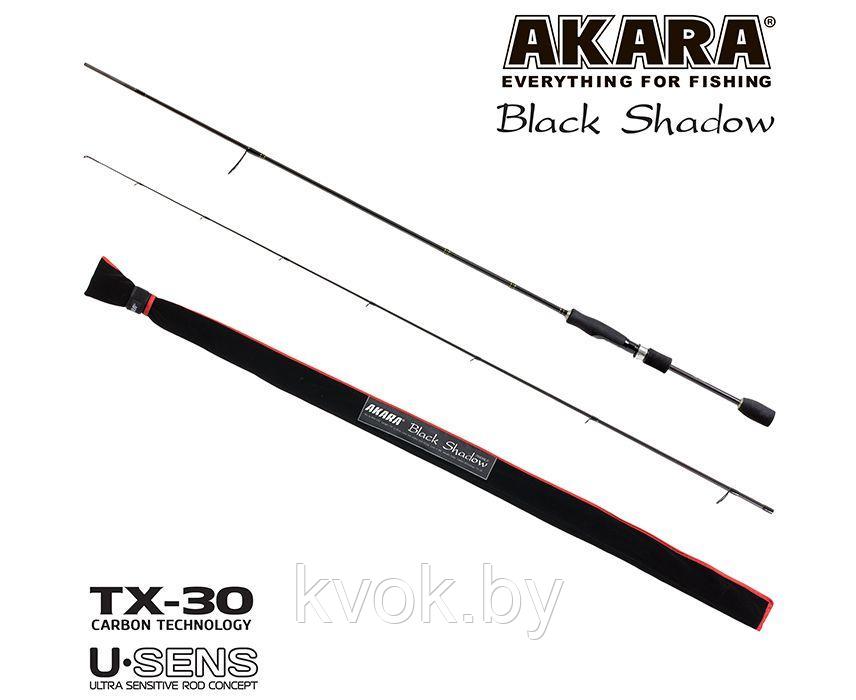 Спиннинг стеклопластиковый штекерный Akara SL1001 Black Shadow 802MLF TX-30 (3.5-10.5) 2.44 м - фото 1 - id-p223480630