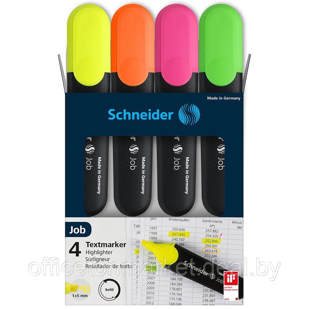 Набор маркеров текстовых "Schneider Job", 4 шт, ассорти - фото 2 - id-p223483950