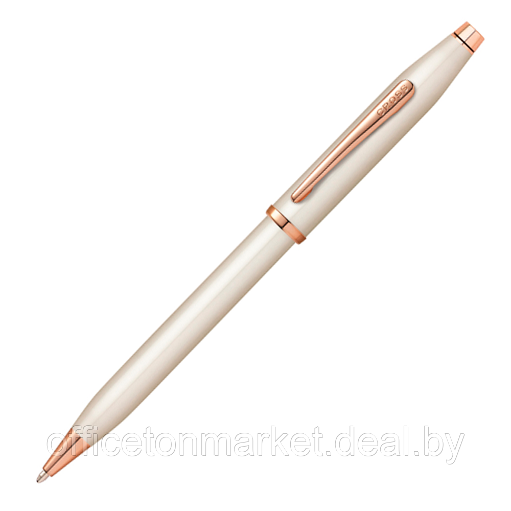Ручка шариковая автоматическая Cross "Century II Pearlescent White Lacquer", 0.7 мм, жемчужный, розовое