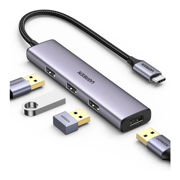 USB-хаб Ugreen Type-C to 4?USB 3.0 / CM473 - фото 1 - id-p223489006
