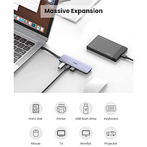 USB-хаб Ugreen Type-C to 3?USB 3.0+HDMI+USB-C PD (100W) / CM285, фото 2