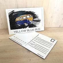 Открытка No 2 Yellow blue bus