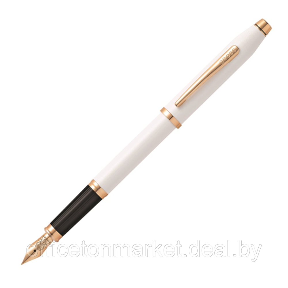 Ручка перьевая Cross "Century II Pearlescent White Lacquer", M, синий, жемчужный, розовое золото, патрон