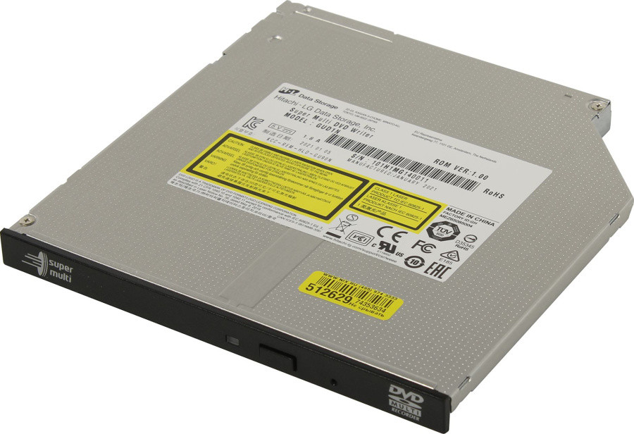 Привод DVD±R/RW & CDRW HLDS GUD1N Black SATA (OEM) Ultra Slim для ноутбука - фото 1 - id-p212717161