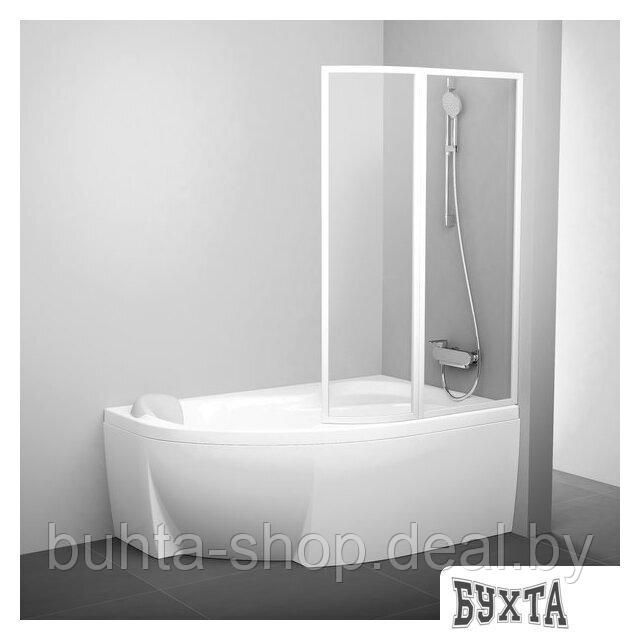 Пластиковая шторка для ванны Ravak Rosa VSK2 140 (белый/rain) правая - фото 1 - id-p223491075