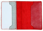 Обложка на паспорт из натуральной кожи комбинированная 13,5*9,5*0,4 см, «Кошка паспорт принцесы», красная с
