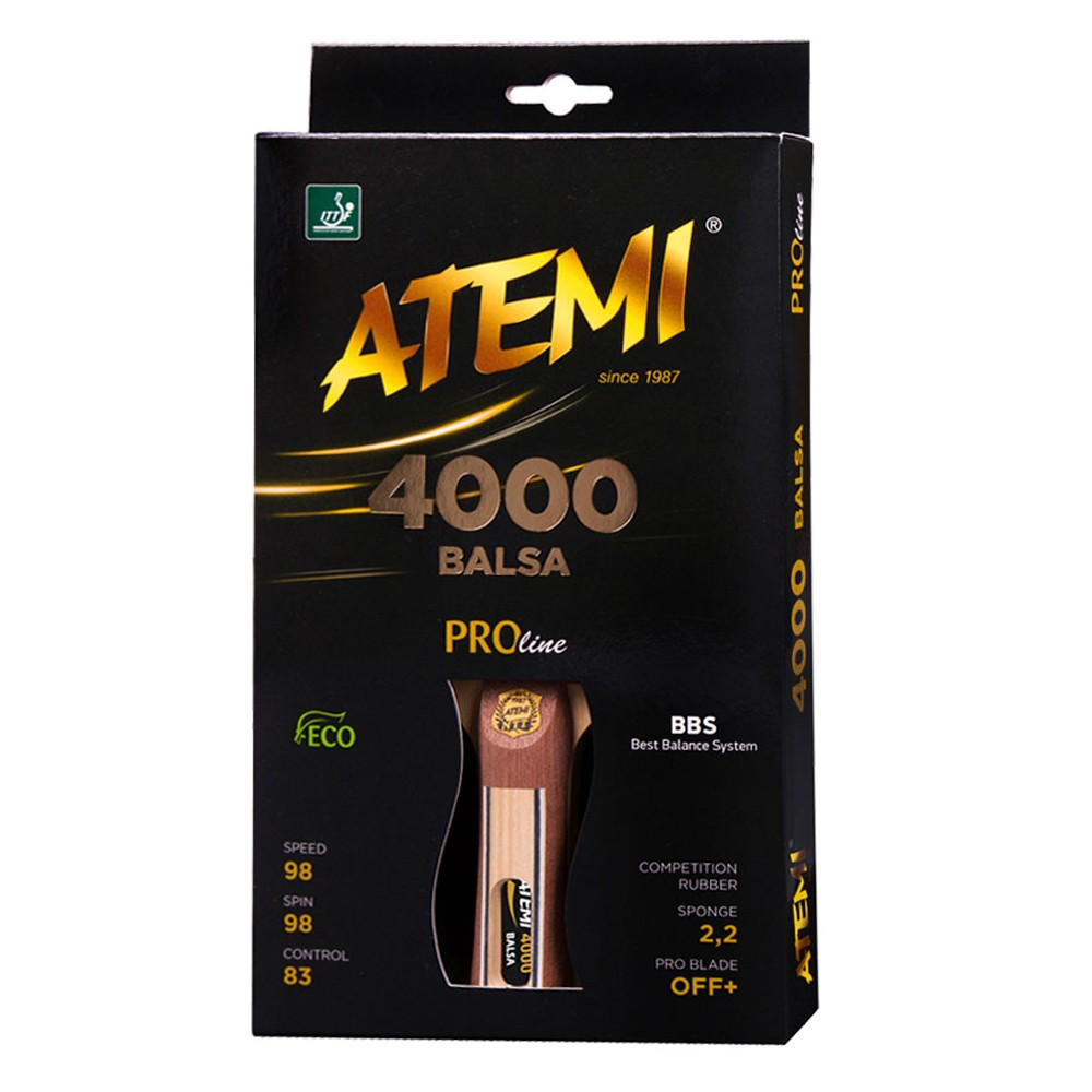 Ракетка для настольного тенниса ATEMI 4000 Pro Balsa - фото 1 - id-p223492997