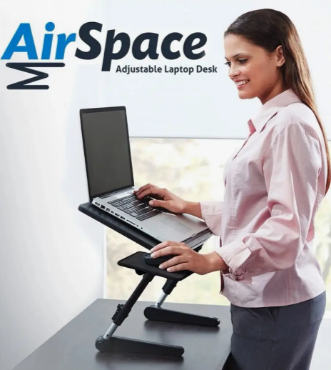 Складной cтолик-трансформер для ноутбука/планшета с охлаждением (1 вентилятор) AirSpace с подставкой для мыши - фото 3 - id-p223493130