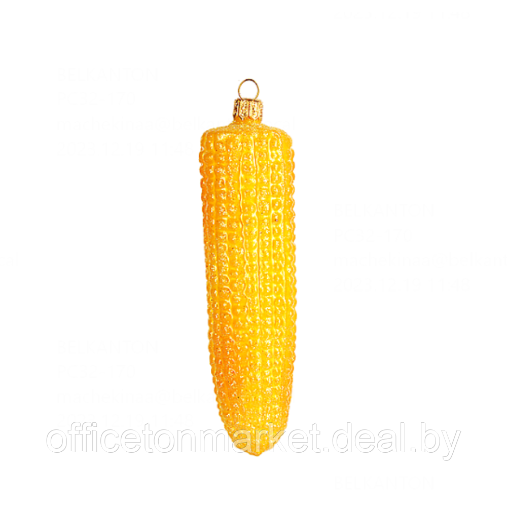 Украшение елочное "Corn", 12 см, стекло, желтый - фото 1 - id-p220946570