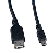 Мультимедийный кабель U4203 USB2.0 A розетка - Mini USB 5P вилка 1м. черный Perfeo