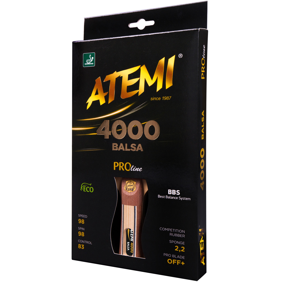 Ракетка для настольного тенниса ATEMI 4000 Pro Balsa - фото 2 - id-p223492997