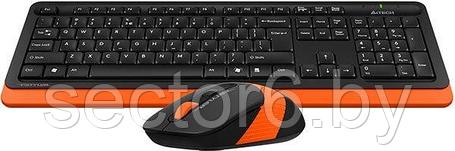 Клавиатура + мышь A4Tech Fstyler FG1010 (черный/оранжевый), фото 2