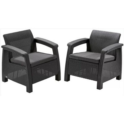 Набор уличной мебели (2 кресла) CORFU II DUO, графит - фото 1 - id-p223502222