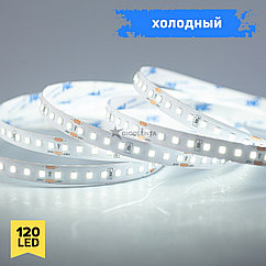 Холодный цвет 9,6w 24v, 120LED IP20 (CRI 85, 3M скотч), 1 год гарантии, 5 метров 2835 светодиодная лента