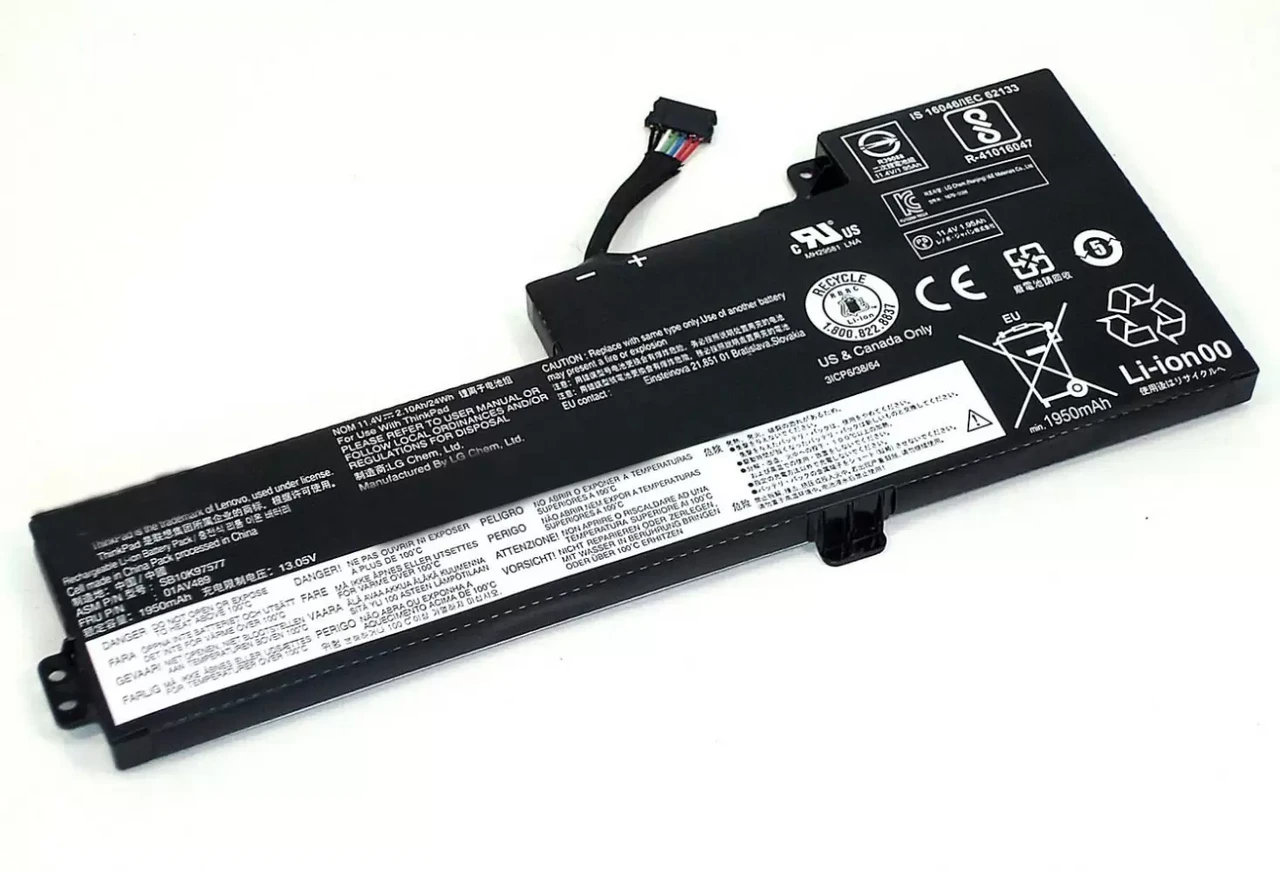 Аккумулятор (батарея) для ноутбука Lenovo ThinkPad T470 T570 (01AV489) 24Вт, 2100мАч, 11.4В - фото 1 - id-p222812330