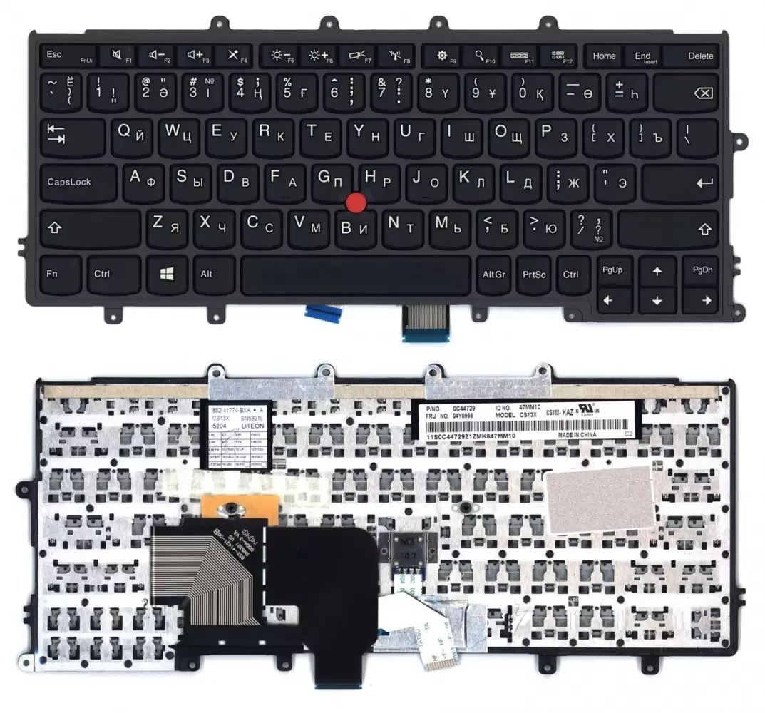 Клавиатура для ноутбука Lenovo X240i, X250, X260, X270, черная без подсветки - фото 1 - id-p222812351