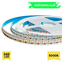 Нейтральный цвет 5000К 24w 24v, 240LED IP20 (CRI 85, 3M скотч), 1 год гарантии, 5 метров 2835 светодиодная