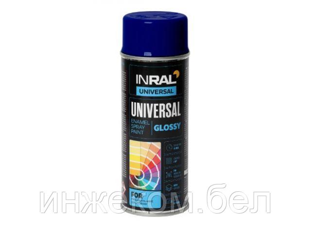 Краска-эмаль аэроз. универсальная чернильный INRAL 400мл (5022) (Цвет чернильный глянц.)