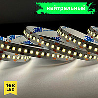 Нейтральный цвет 15w 24v, 168LED IP20 (CRI 85, 98lm\w, 3M скотч), 1 год гарантии, 5 метров 2835 светодиодная