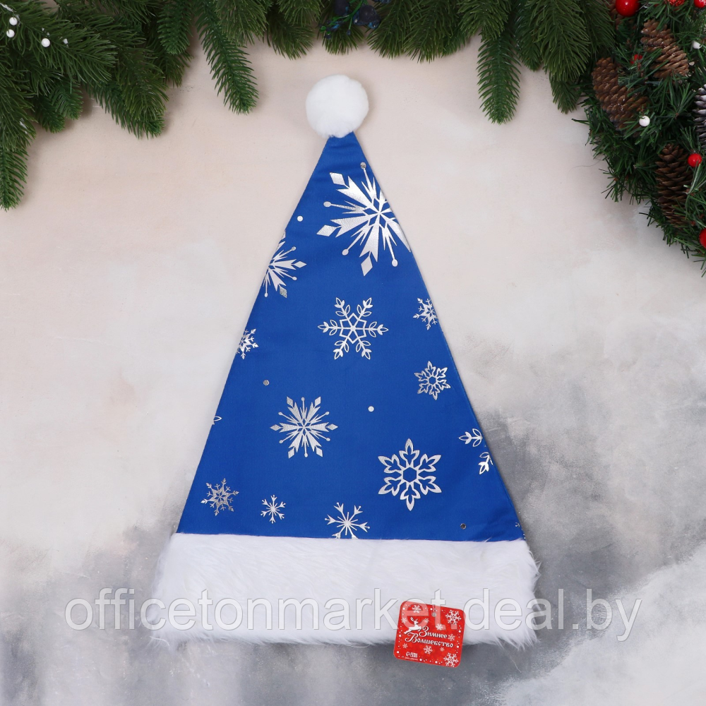 Колпак новогодний "Феерия снежинки", синий - фото 3 - id-p223501091