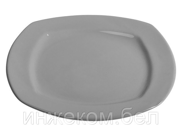 Тарелка обеденная керамическая, 275 мм, квадратная, серия Измир, серая, PERFECTO LINEA (Супер цена!)