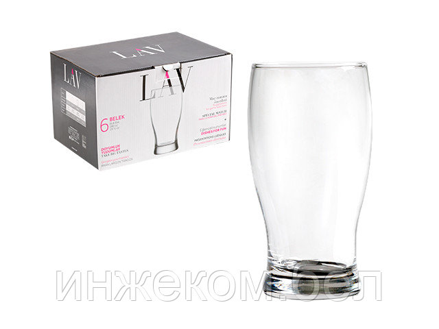 Набор стаканов для пива, 6 шт., 580 мл, серия Belek, LAV - фото 1 - id-p223504824