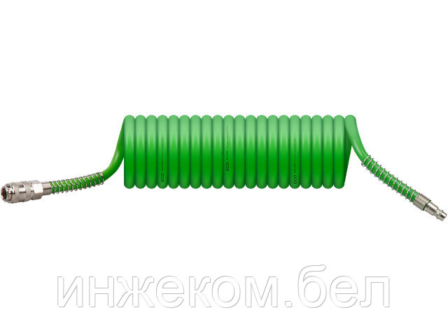 Шланг полиурет. спиральный ф 8/12 мм c быстросъемн. соед. ECO (длина 5 м) - фото 1 - id-p223506036