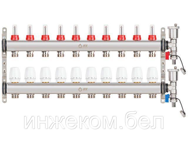 Коллекторная группа AVE136, 10 вых. AV Engineering (PRO серия Для теплого пола и водоснабжения) - фото 1 - id-p223505473