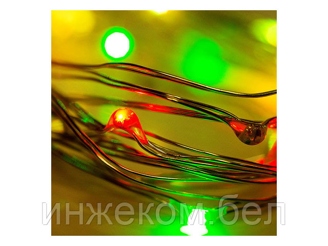 Гирлянда 2 м, 20 LED, цвет свечения мультиколор, тонкий батарейный блок NEON-NIGHT (Применяется для - фото 1 - id-p223506957