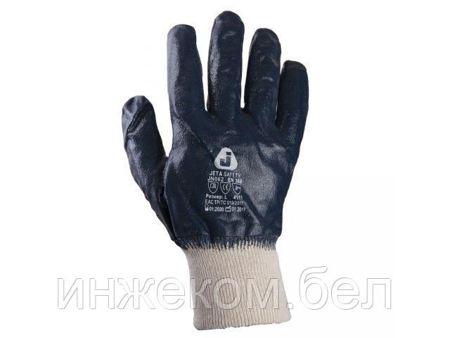 Перчатки нитриловые, полное покрытие (трикотажн. манжет) р-р 10/XL, JetaSafety (JETA SAFETY) - фото 1 - id-p223508049