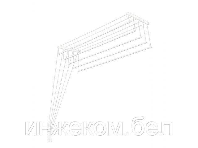 Сушилка для белья потолочная алюминиевая 1,6 м, 5 стержней, EURO PREMIUM, PERFECTO LINEA (5 прутьев) - фото 1 - id-p223508273